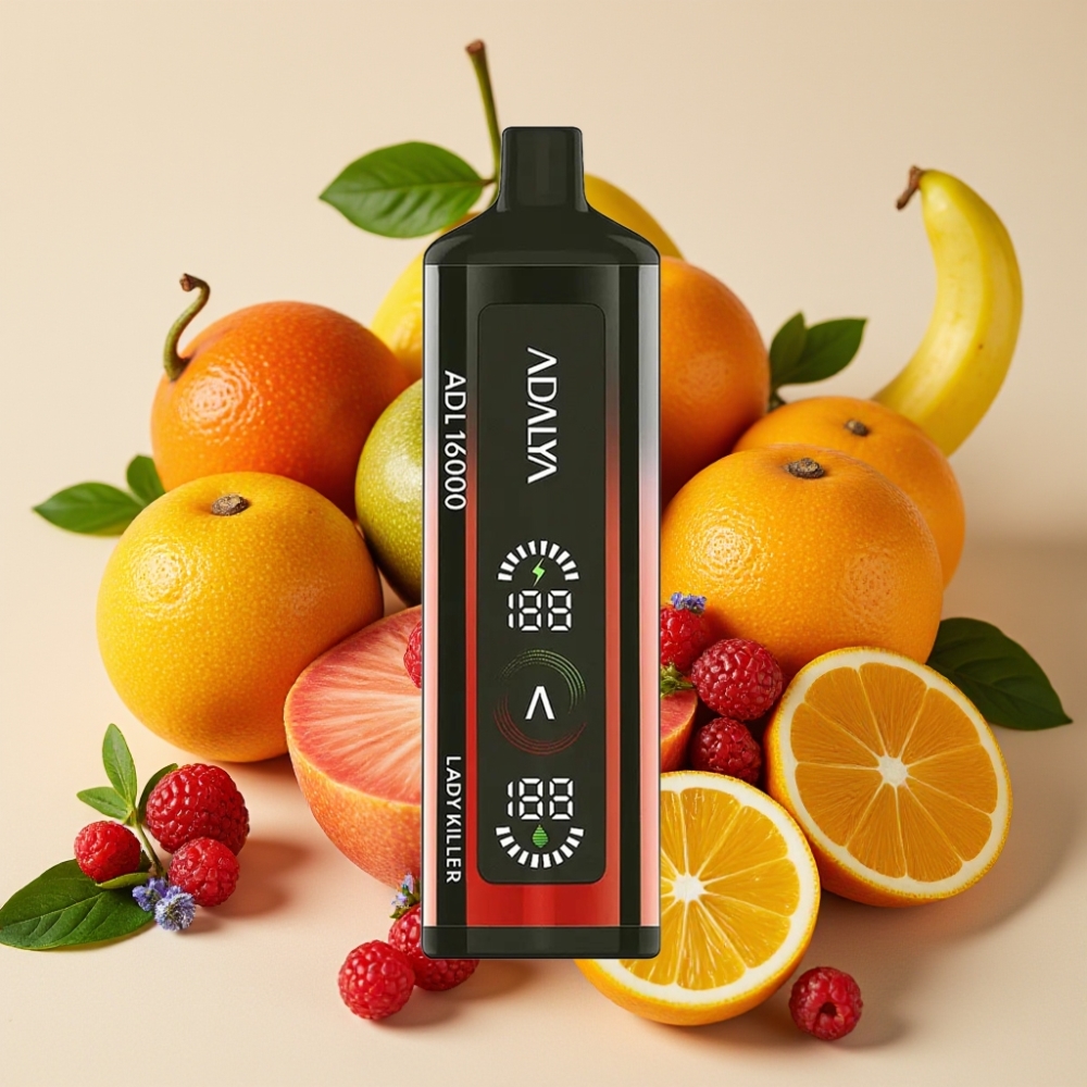 Adalya ADL 16000 PRO Puffs Disposable Vape Stahlrohr Design Digital Display Damenmörder