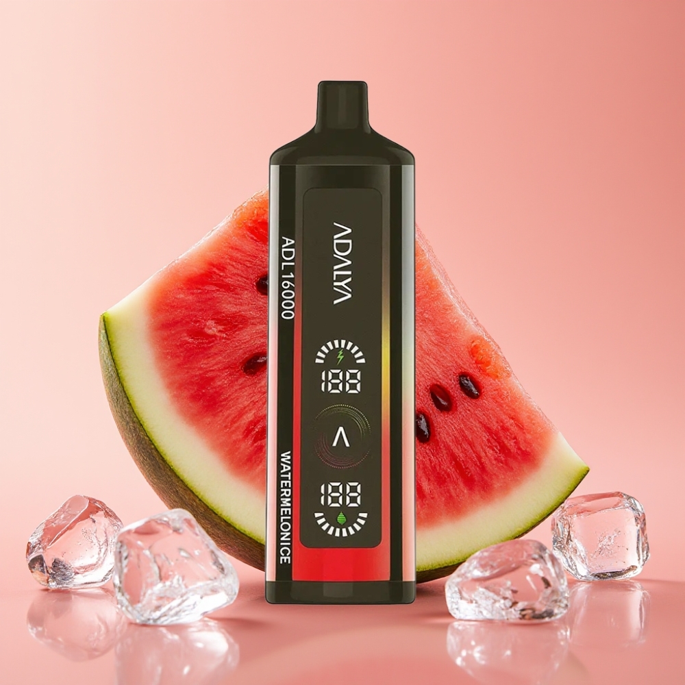Adalya ADL 16000 PRO Puffs Disposable Vape mit Digitaldisplay und USB-C – Wassermelone Eis