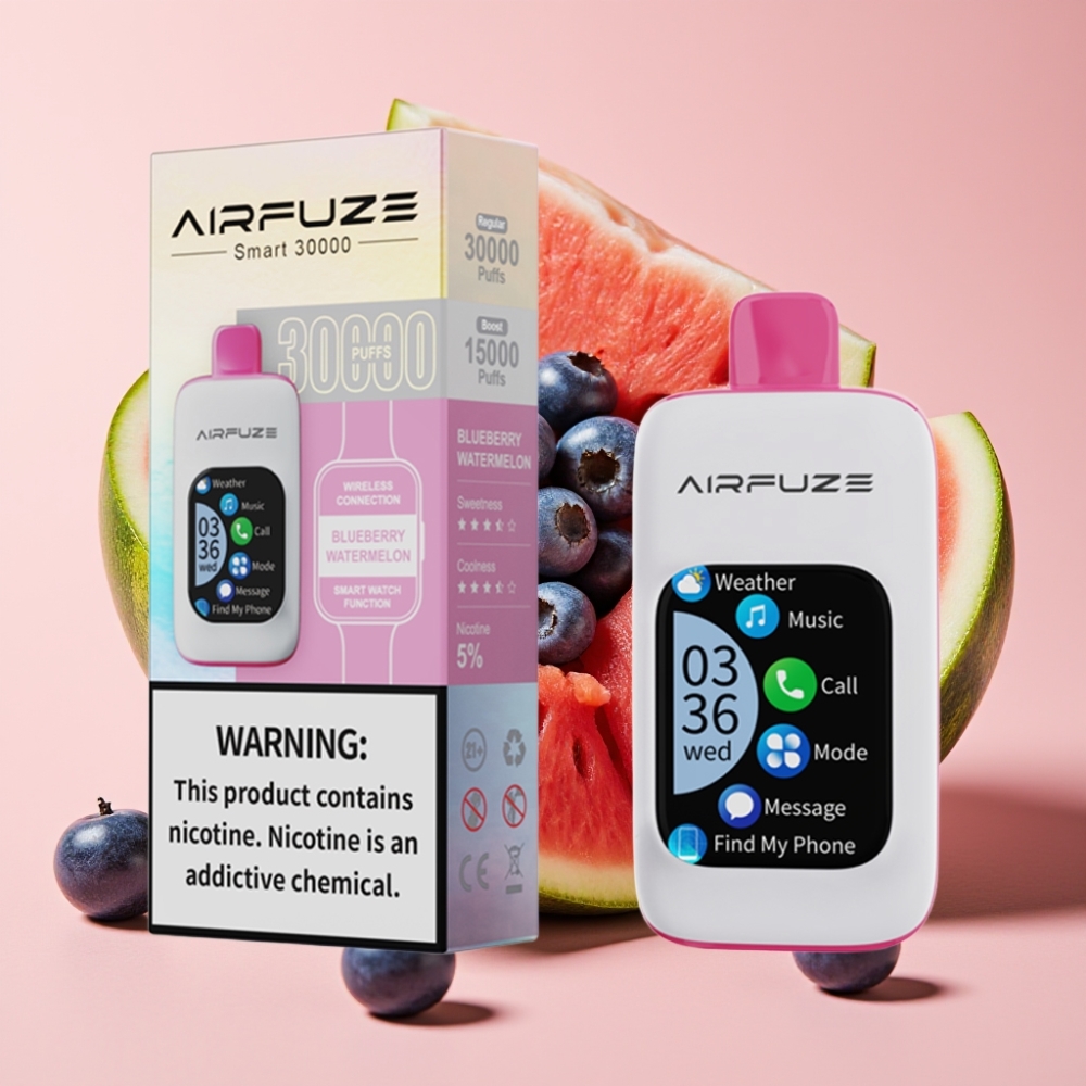 AirFuze Smart 30000 Puffs Disposable Pod mit 2,01\" Touchscreen, Typ-C, Heidelbeer-Wassermelone
