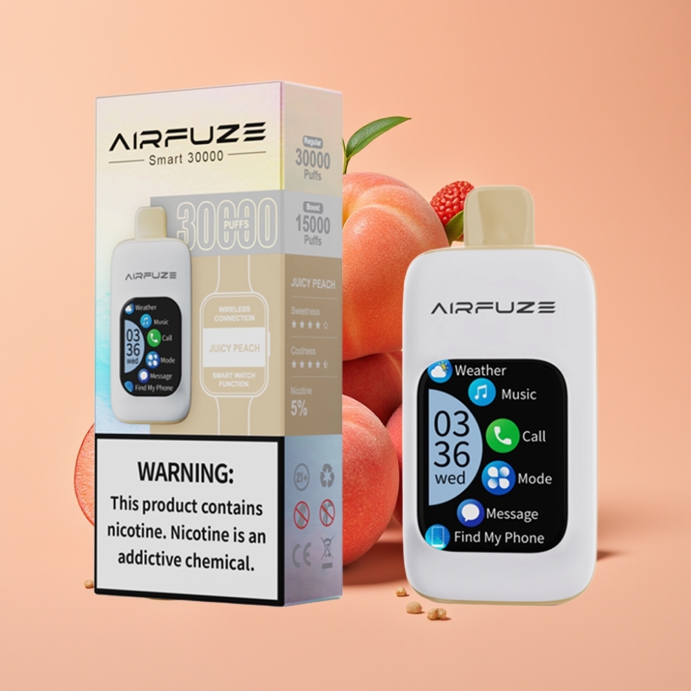 AirFuze Smart 30000 Puffs Disposable Vape 900mAh Touchscreen Juicy Peach (Saftiger Pfirsich)