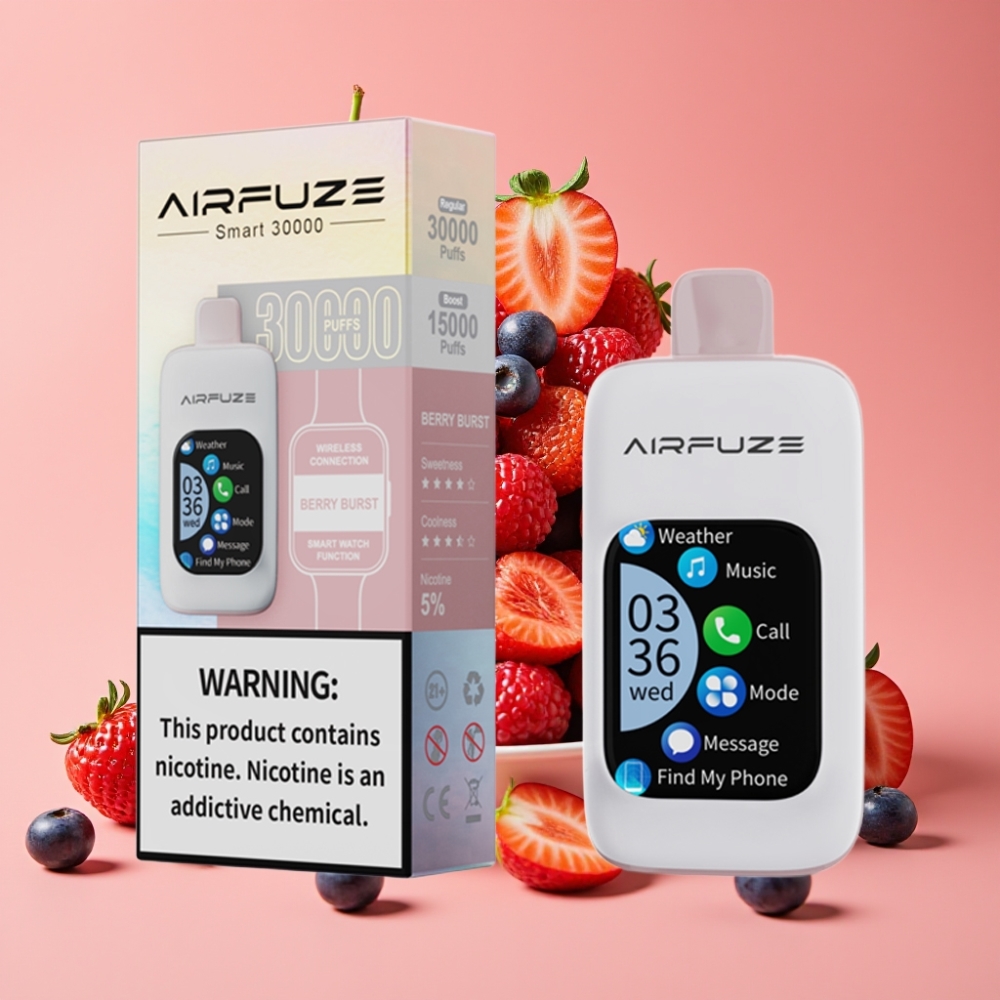 AirFuze Smart 30000 Puffs Touch Display Type-C Beeren-Explosion