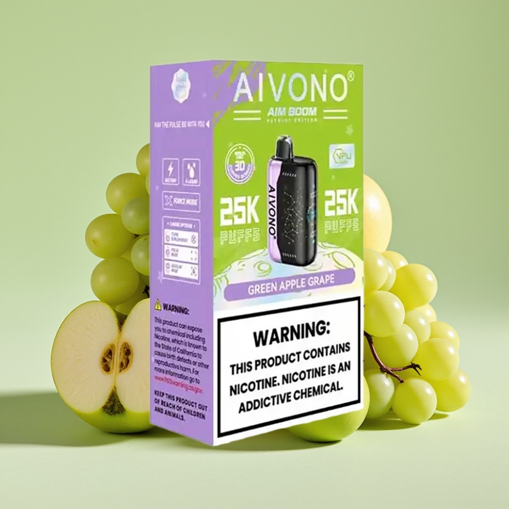 Aivono AIM BOOM 25000 Puffs 28ml 650mAh Grünapfel Traube