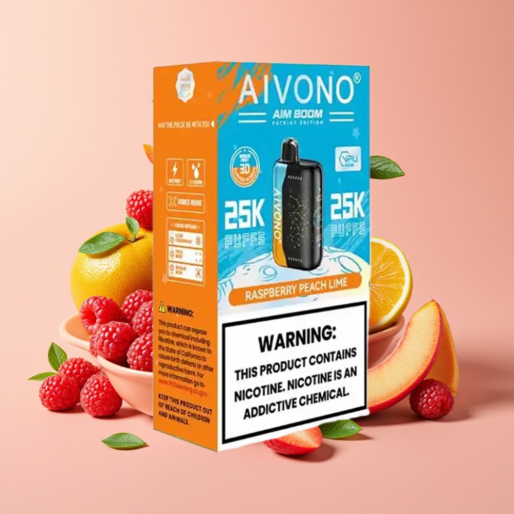 Aivono AIM BOOM 25000 Puffs 28ml 650mAh Typ-C Himbeer Pfirsich Limette