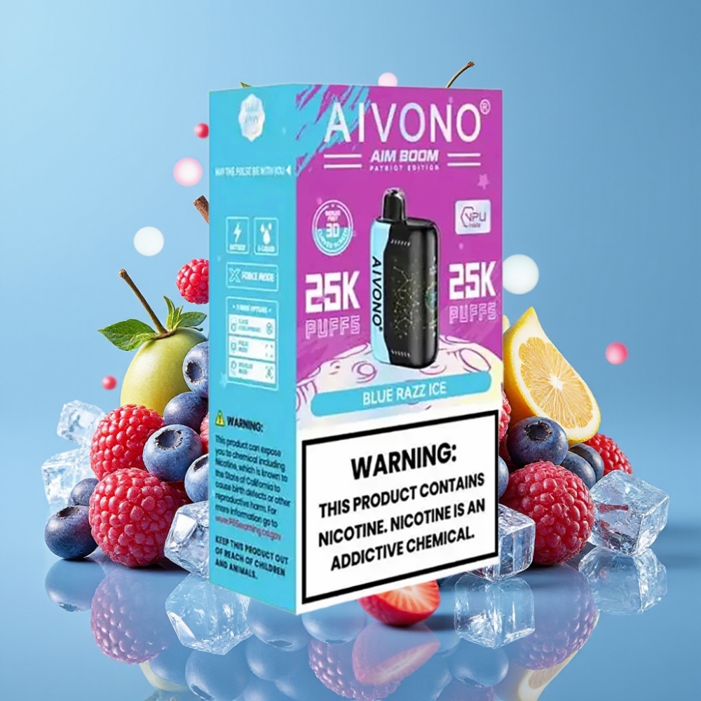 Aivono AIM BOOM 25000 Puffs 28ml 650mAh Type-C Blaue Himbeere Eis