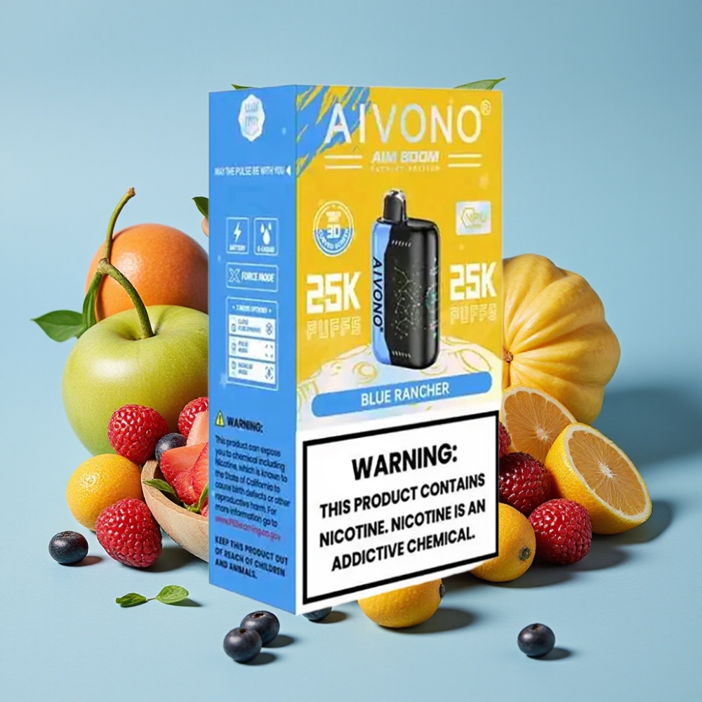Aivono AIM BOOM 25000 Puffs 28ml 650mAh Type-C Blauer Rancher