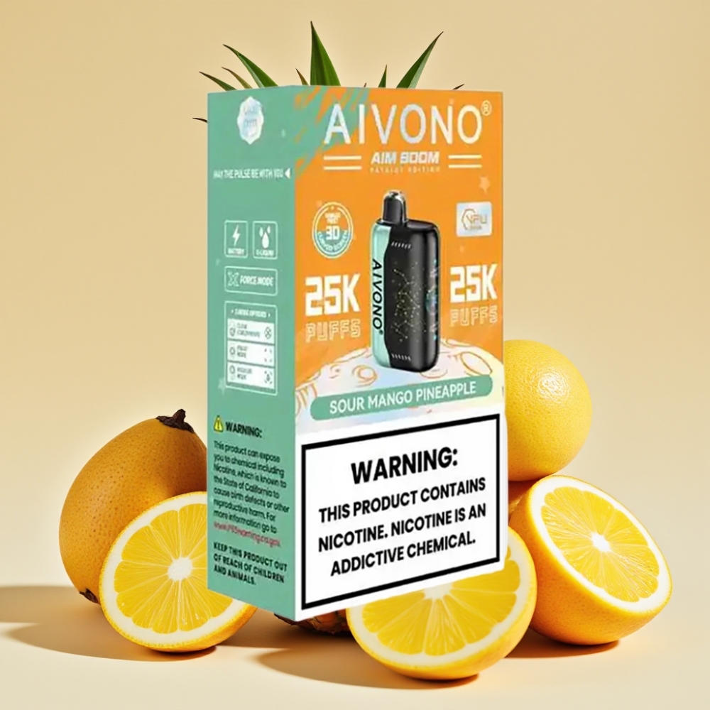 Aivono AIM BOOM 25000 Puffs 28ml 650mAh Type-C Saure Mango-Ananas
