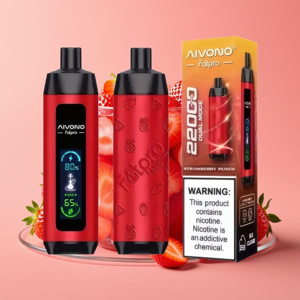 Aivono AIM FATPRO 22000 Puffs 28ml 600mAh Dual Modes Erdbeer-Punch