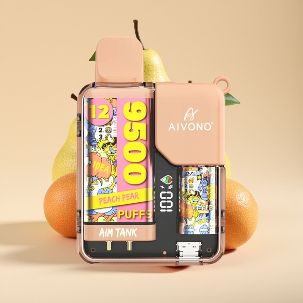 Aivono AIM-TANK 9500 Puffs 18ml 650mAh LCD 1.2ohm Pfirsich Birne