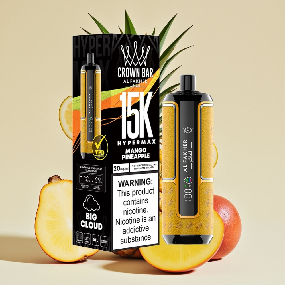 Al Fakher Crown Bar 15K Hypermax 22ml 600mAh Typ-C DTL 6mg Mango-Ananas
