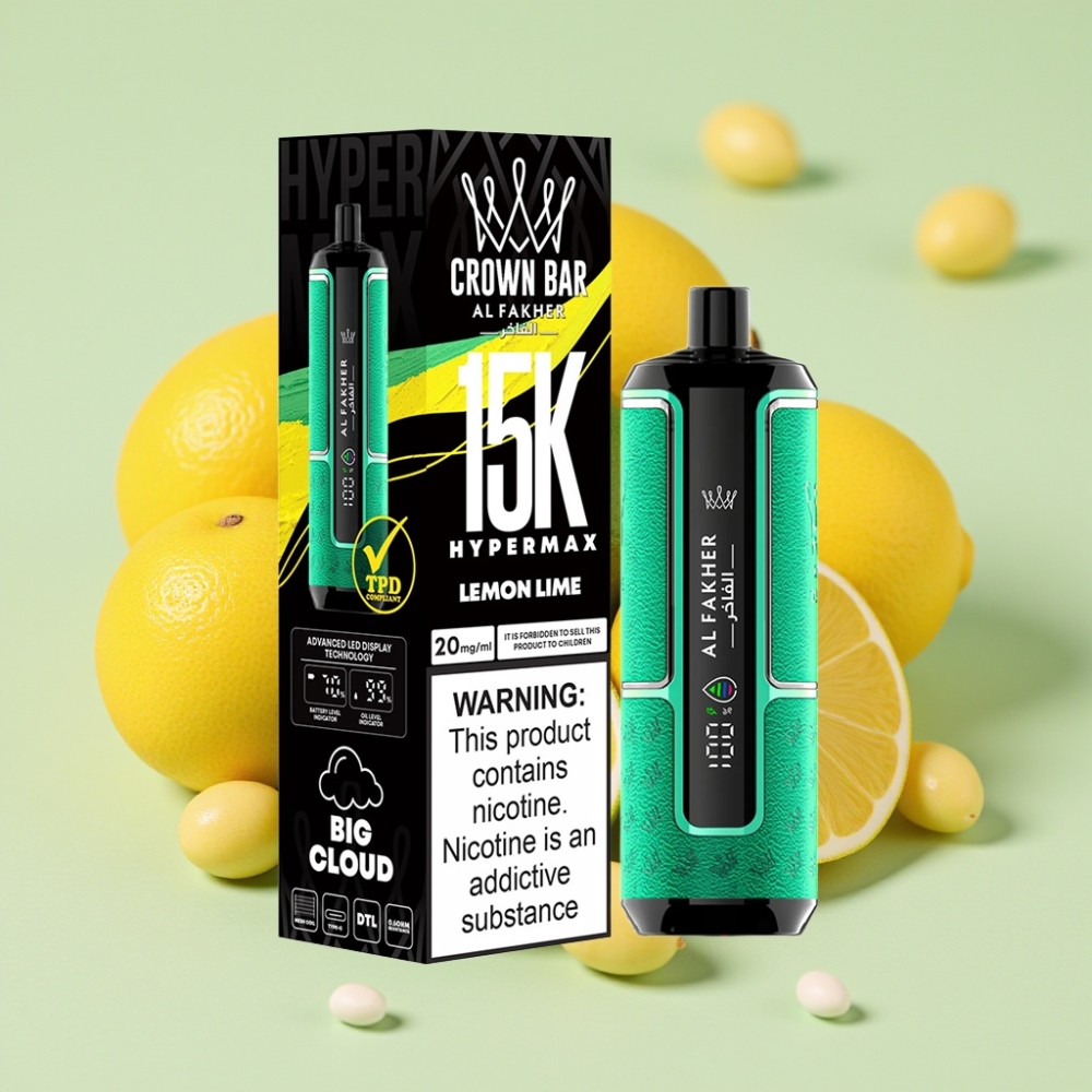 Al Fakher Crown Bar 15K Hypermax 22ml 600mAh Typ-C Zitrone-Limette