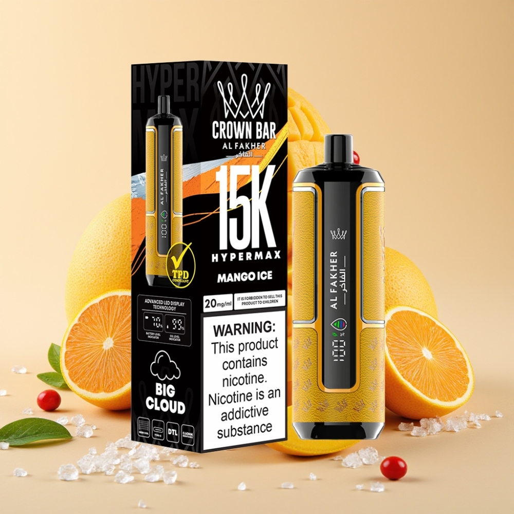 Al Fakher Crown Bar 15K Hypermax 22ml 600mAh Type-C DTL 6mg Mango-Eis