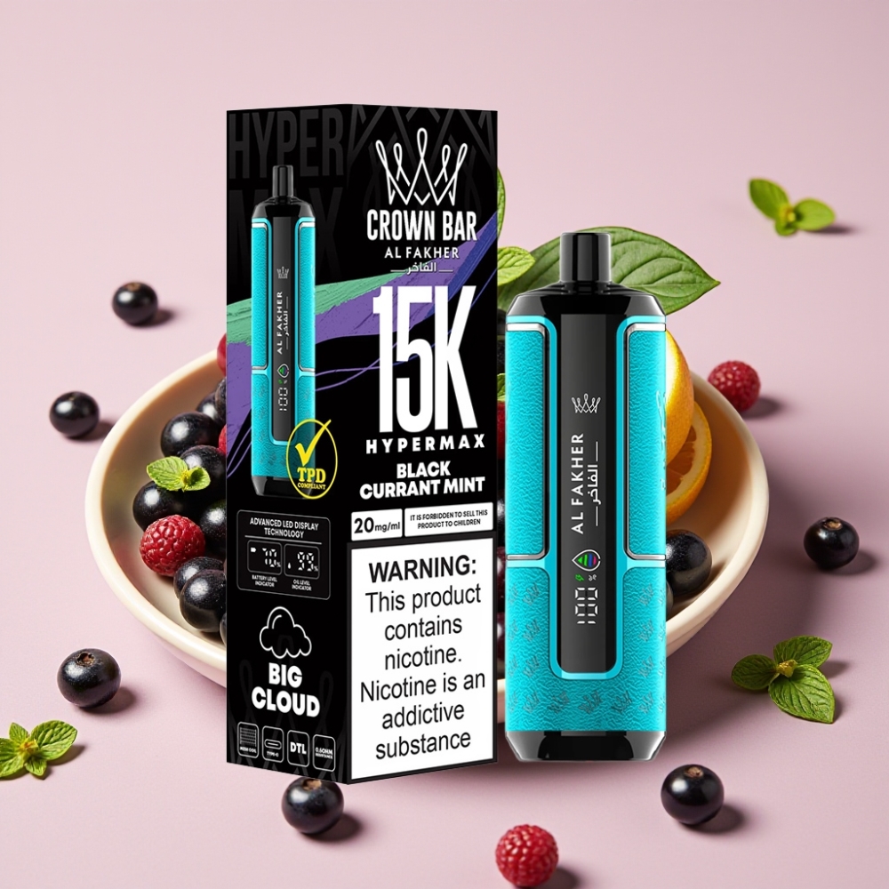 Al Fakher Crown Bar 15K Hypermax 22ml 600mAh Type-C Schwarzbeere Minze