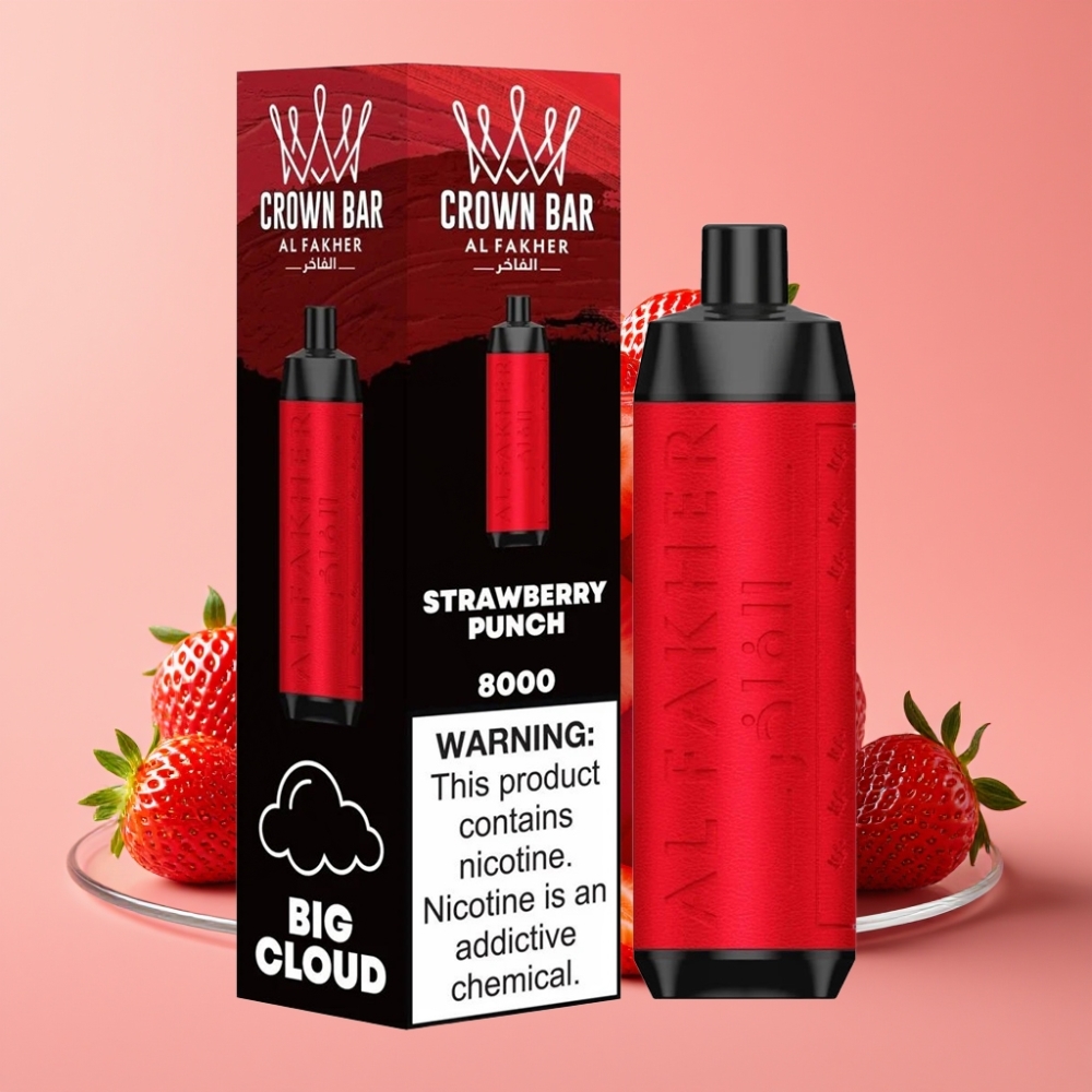 Al Fakher Crown Bar 8000 18ml 5mg 600mAh Erdbeer-Punch