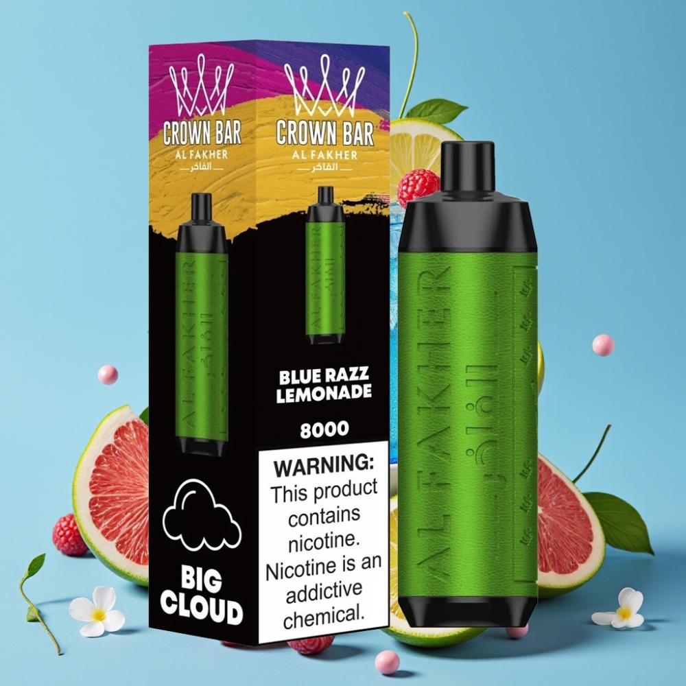 Al Fakher Crown Bar 8000 Crystal 600mAh USB-C 18ml 5mg Blau-Razz Zitronenlimonade