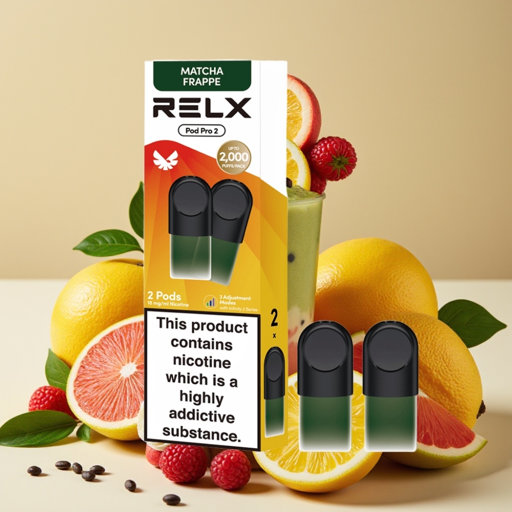 RELX Pod Pro 2 600 Puffs 1.8% Nikotin 1.9ml Tee-Matcha Frappé