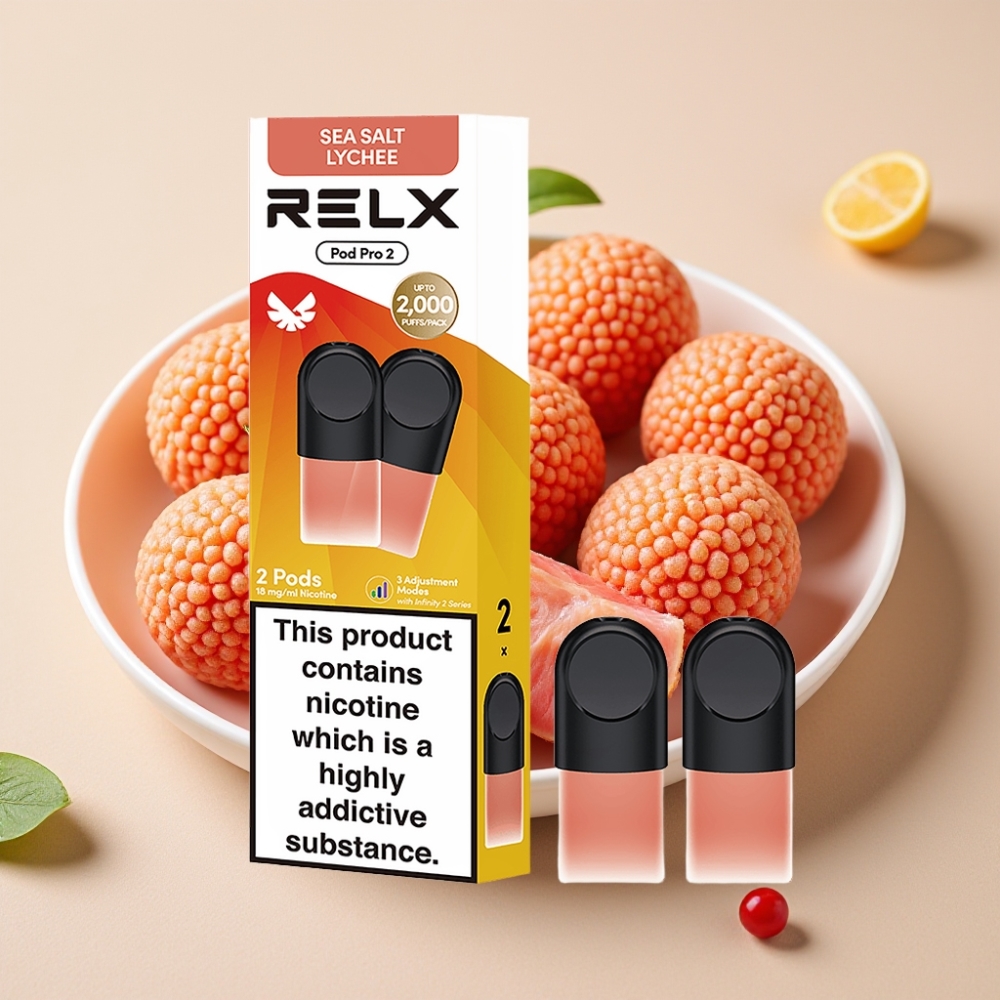 RELX Pod Pro 2 600 Puffs 1.9ml 1.8% Nikotin Meersalz-Litschi