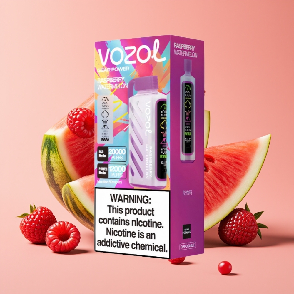 VOZOL Gear Power 20000 Puffs Dual Mesh Coil 20mL Himbeer Wassermelone