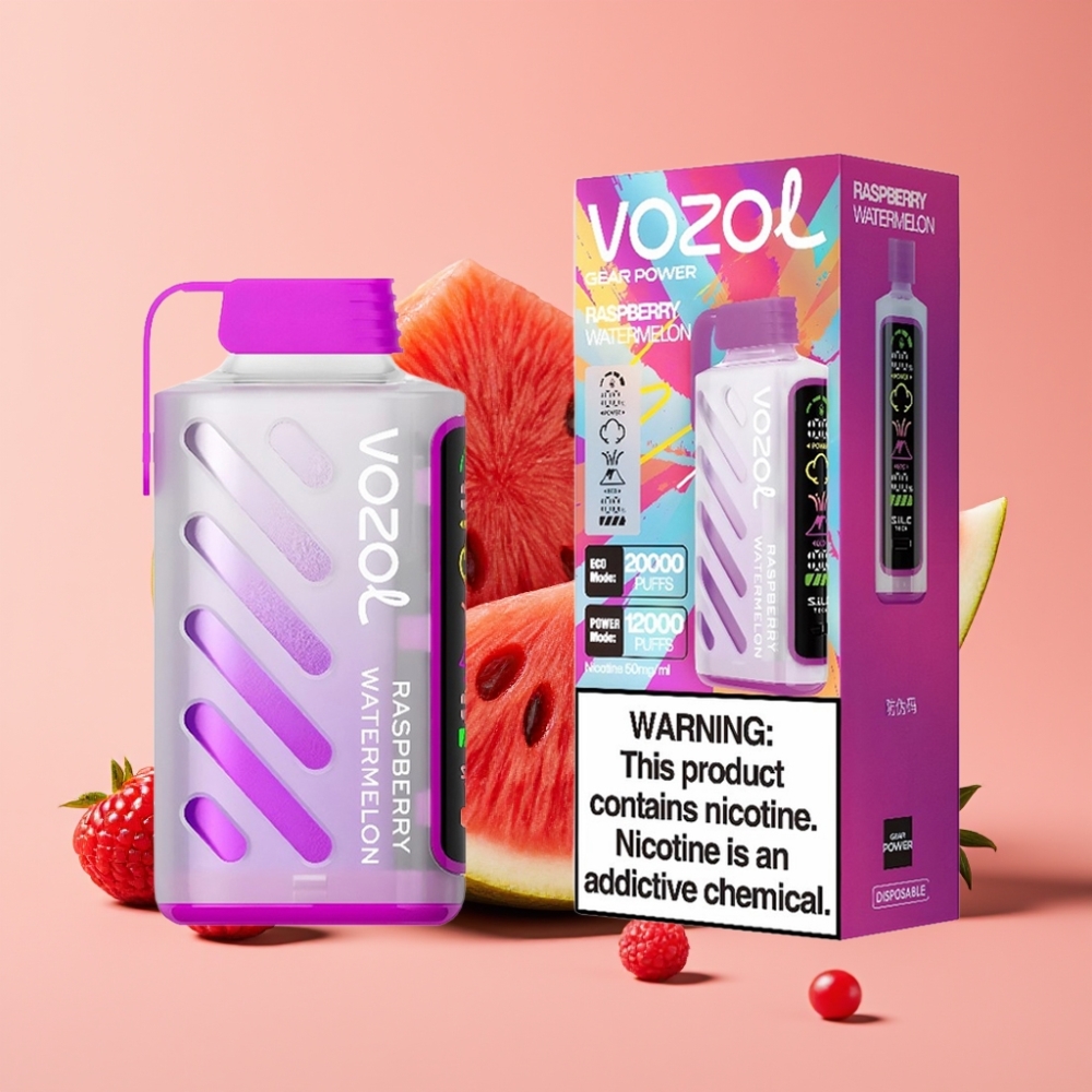VOZOL Gear Power 20000 Puffs Dual Mesh Coil 20mL Himbeer Wassermelone