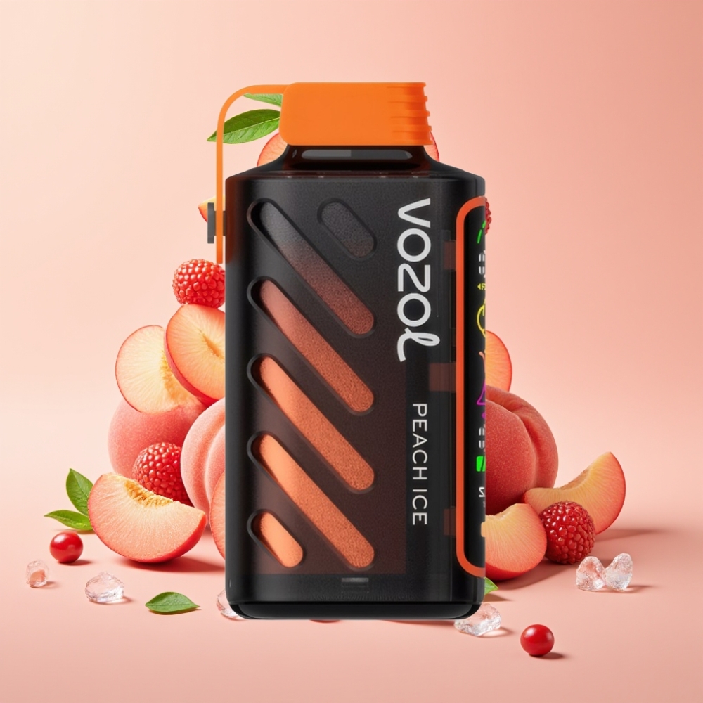 VOZOL Gear Power 20000 Puffs Dual Mesh Coil Full Screen Display Pfirsich Eis