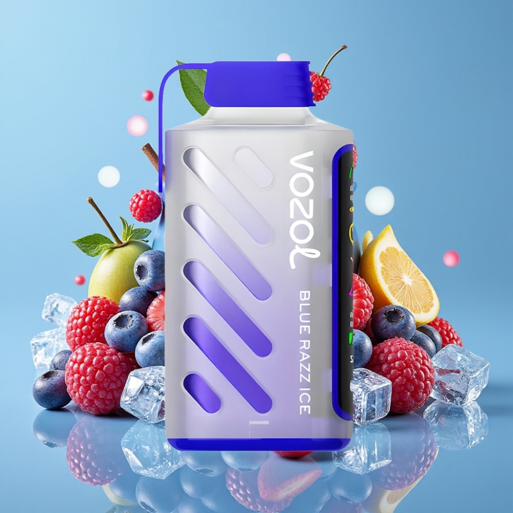 VOZOL Gear Power 20000 Puffs S.i.L.C. Tech Dual Mesh Coil Blauer Himbeer-Eis