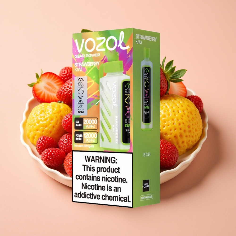 VOZOL Gear Power 20000 Puffs S.i.L.C. Tech Dual Mesh Coil Erdbeer Kiwi