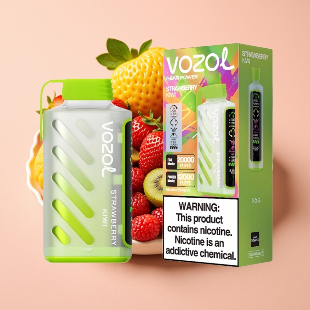 VOZOL Gear Power 20000 Puffs S.i.L.C. Tech Dual Mesh Coil Erdbeer Kiwi