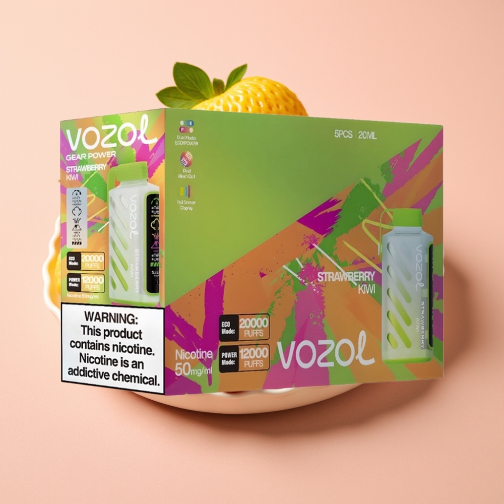 VOZOL Gear Power 20000 Puffs S.i.L.C. Tech Dual Mesh Coil Erdbeer Kiwi