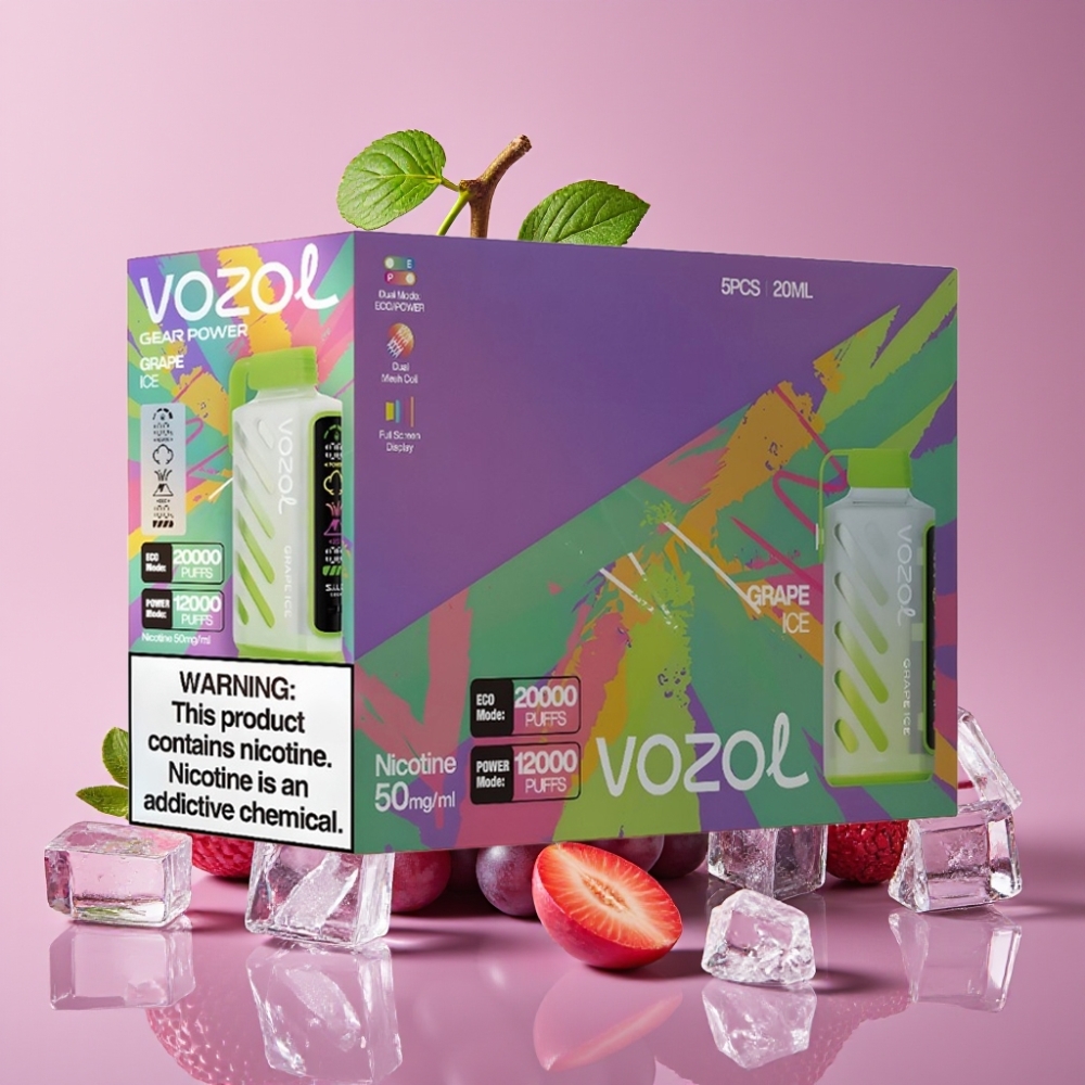 VOZOL Gear Power 20000 Puffs S.i.L.C. Tech Dual Mesh Coil Grape Eis