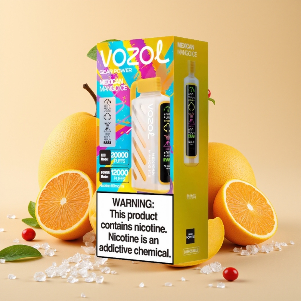 VOZOL Gear Power 20000 Puffs S.i.L.C. Tech Dual Mesh Coil Mexikanisches Mango Eis
