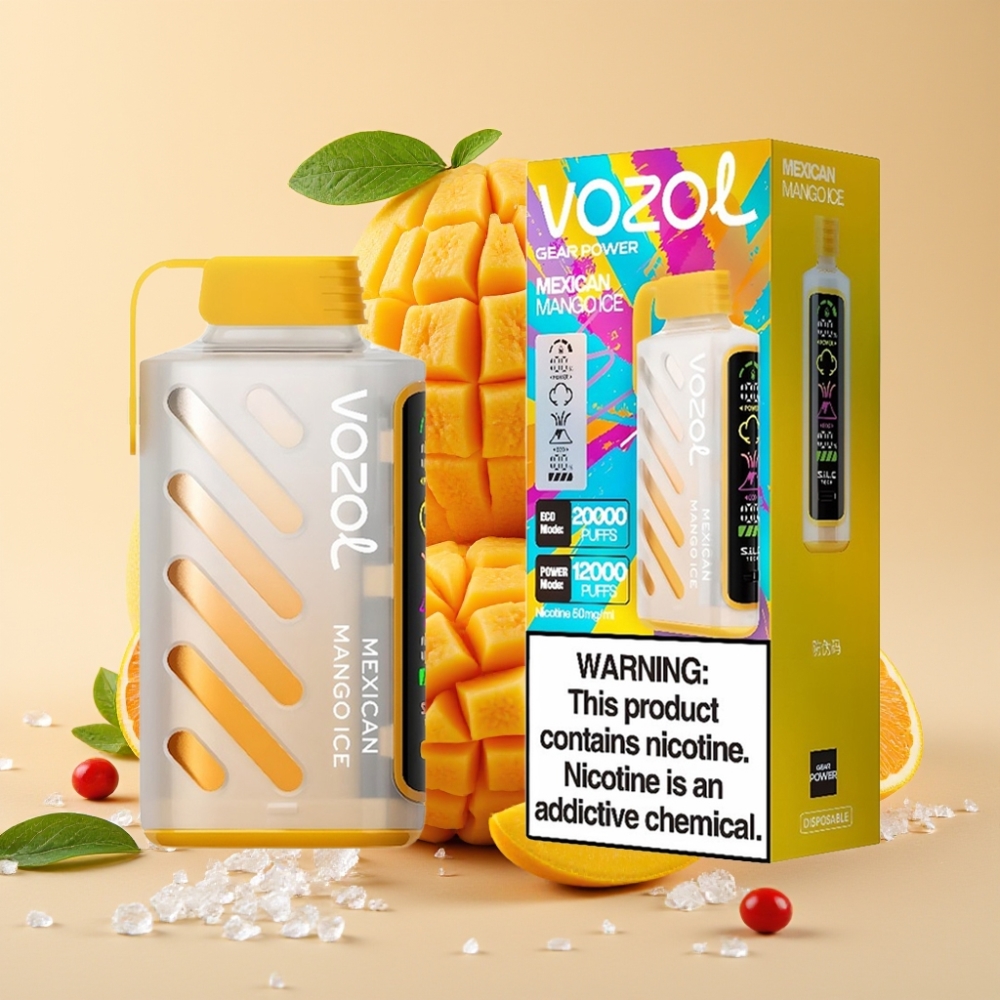 VOZOL Gear Power 20000 Puffs S.i.L.C. Tech Dual Mesh Coil Mexikanisches Mango Eis