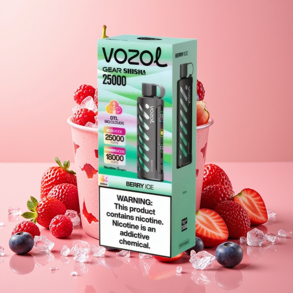 VOZOL Gear Shisha 25000 Puffs Dual Mesh Berry-Eis 1000mAh 5mg/ml