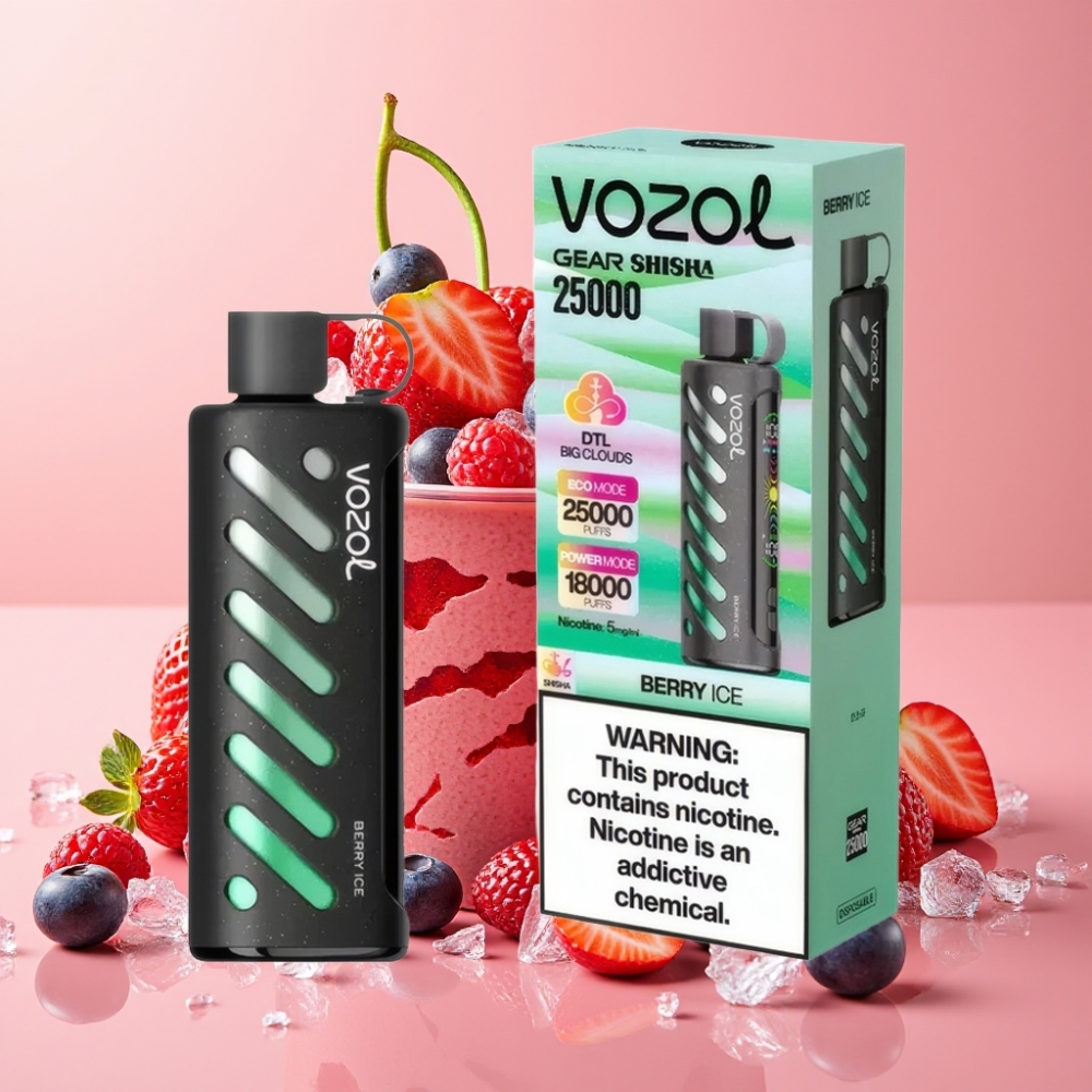 VOZOL Gear Shisha 25000 Puffs Dual Mesh Berry-Eis 1000mAh 5mg/ml