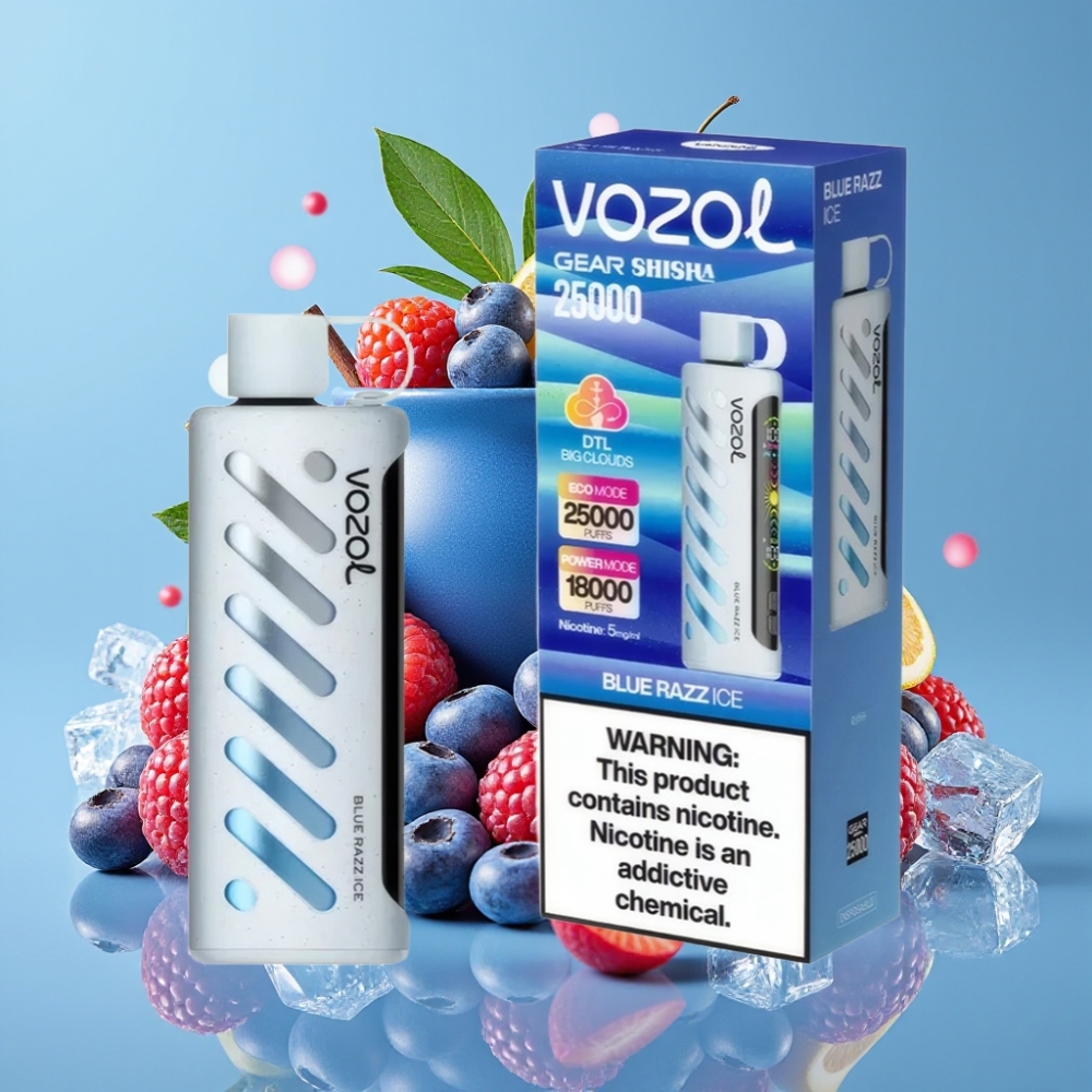 VOZOL Gear Shisha 25000 Puffs Dual Mesh Dual Modes 1000mAh Blaue Himbeere Eis