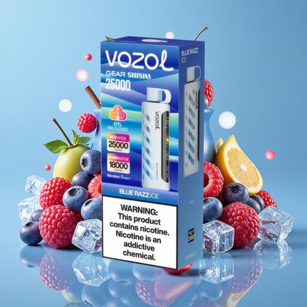 VOZOL Gear Shisha 25000 Puffs Dual Mesh Dual Modes 1000mAh Blaue Himbeere Eis