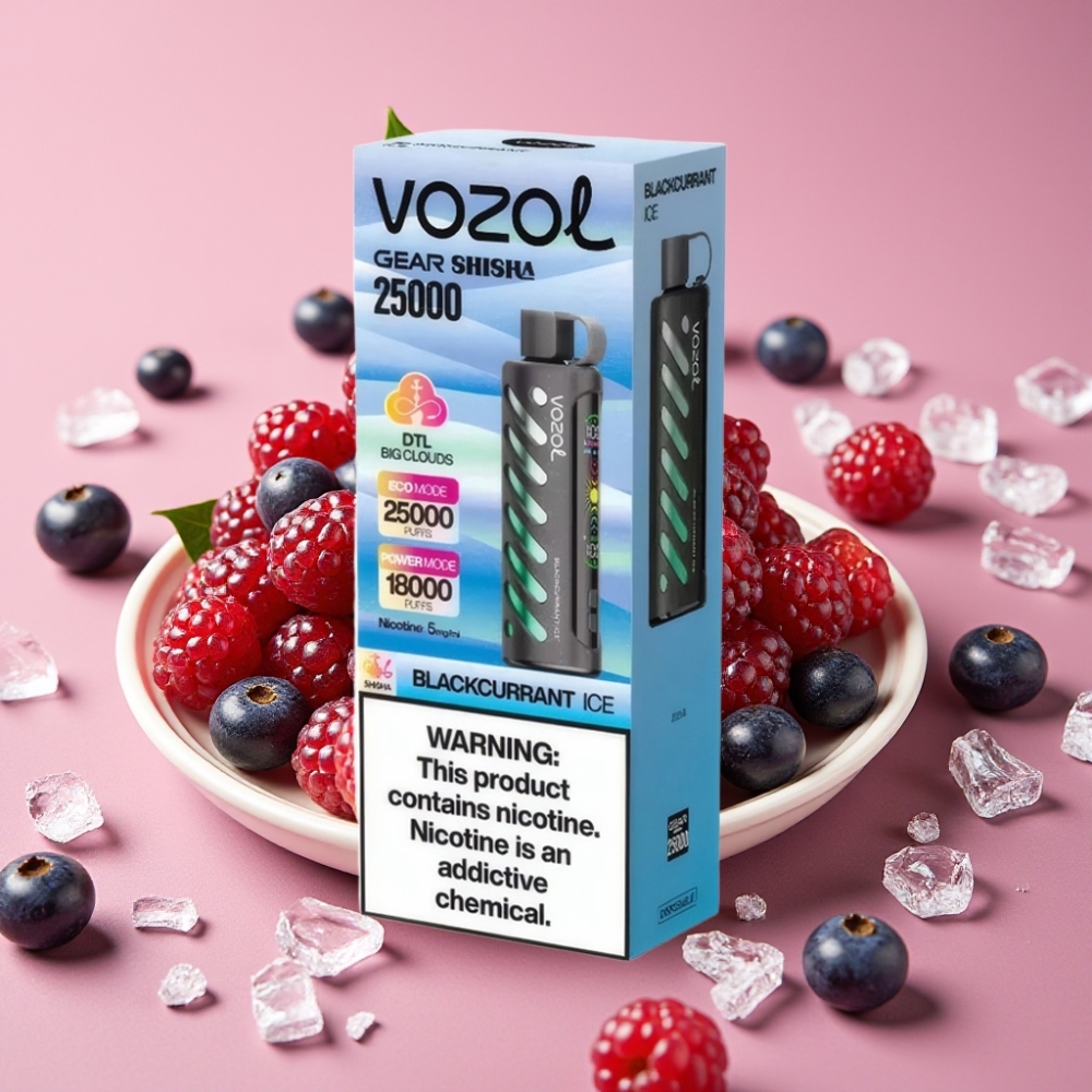 VOZOL Gear Shisha 25000 Puffs Dual Mesh Dual Modes 1000mAh Schwarze Johannisbeere Eis