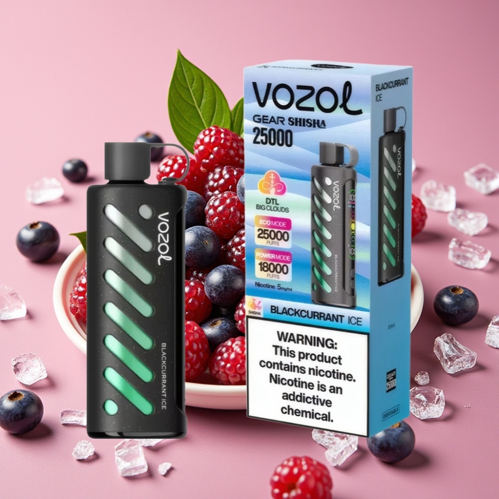 VOZOL Gear Shisha 25000 Puffs Dual Mesh Dual Modes 1000mAh Schwarze Johannisbeere Eis