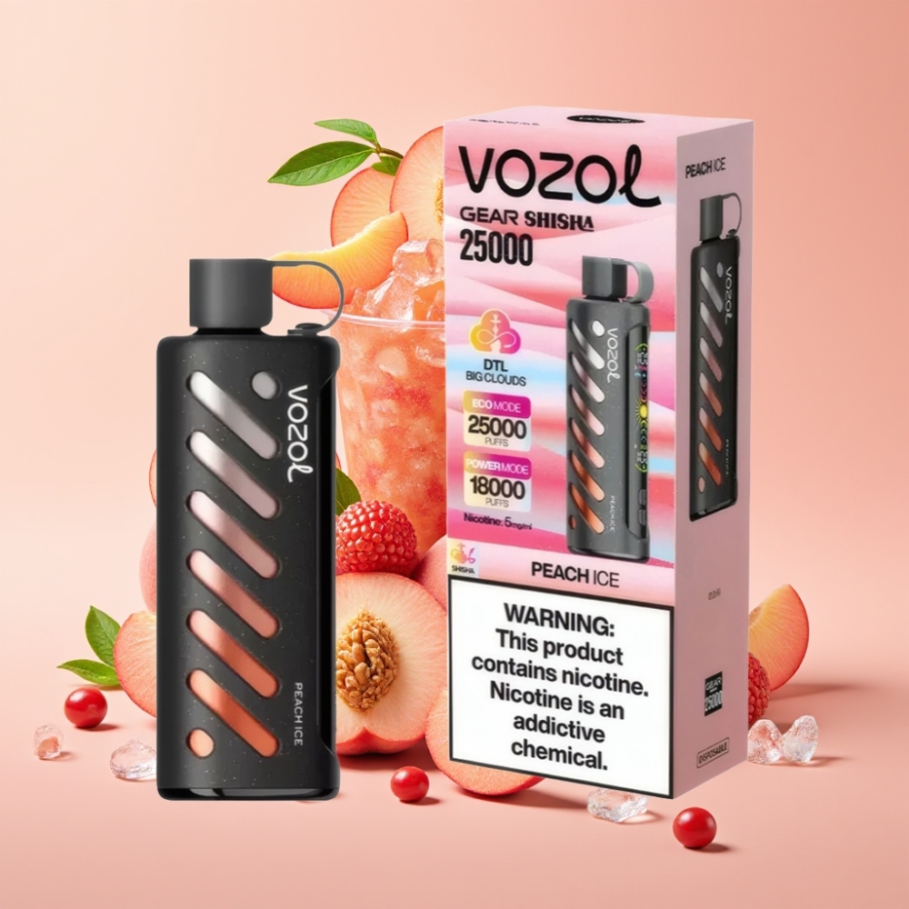 VOZOL Gear Shisha 25000 Puffs Dual Mesh Peach Ice Pfirsich-Eis