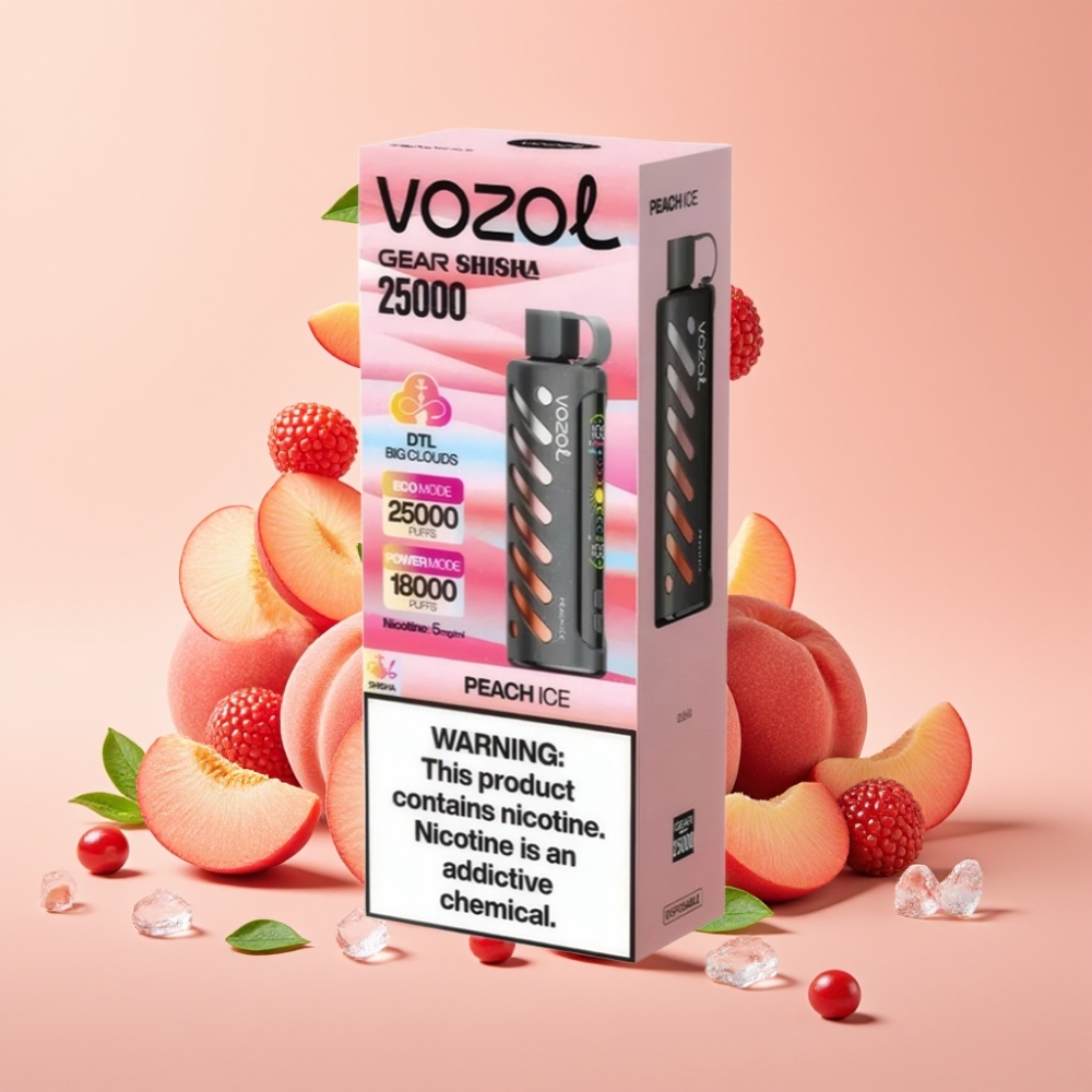 VOZOL Gear Shisha 25000 Puffs Dual Mesh Peach Ice Pfirsich-Eis