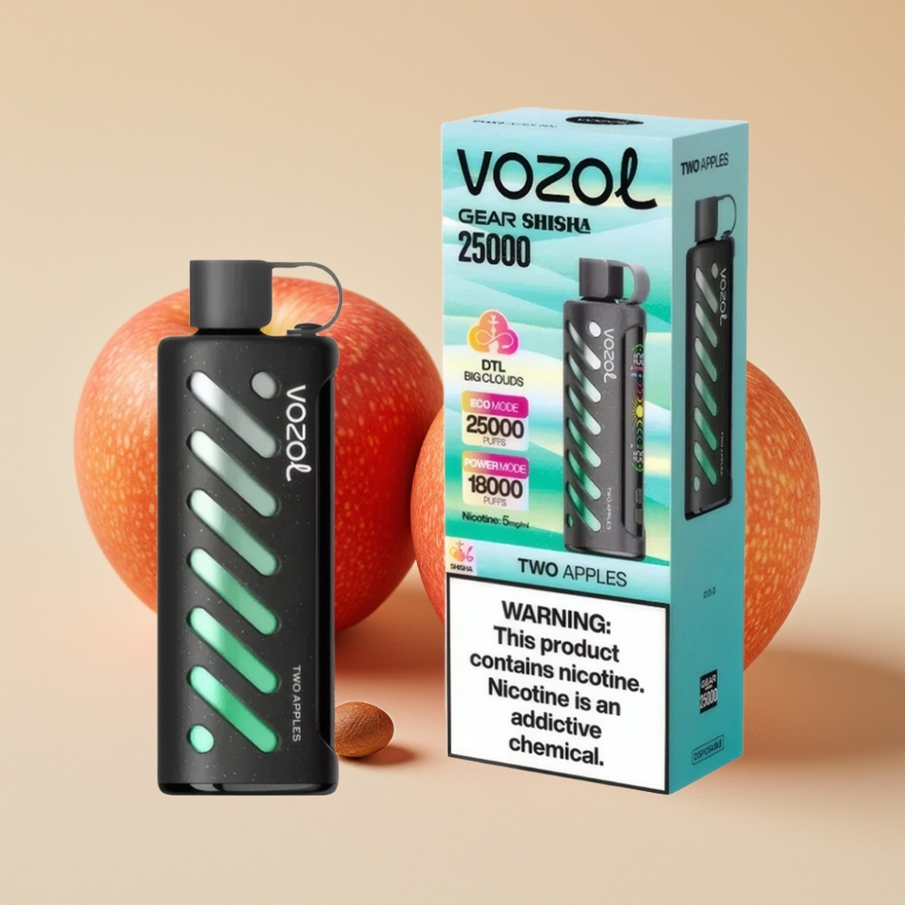 VOZOL Gear Shisha 25000 Puffs Dual Mesh S.i.L.C Tech 1000mAh Zwei Äpfel