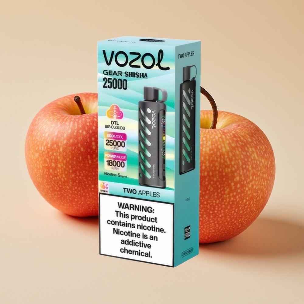 VOZOL Gear Shisha 25000 Puffs Dual Mesh S.i.L.C Tech 1000mAh Zwei Äpfel