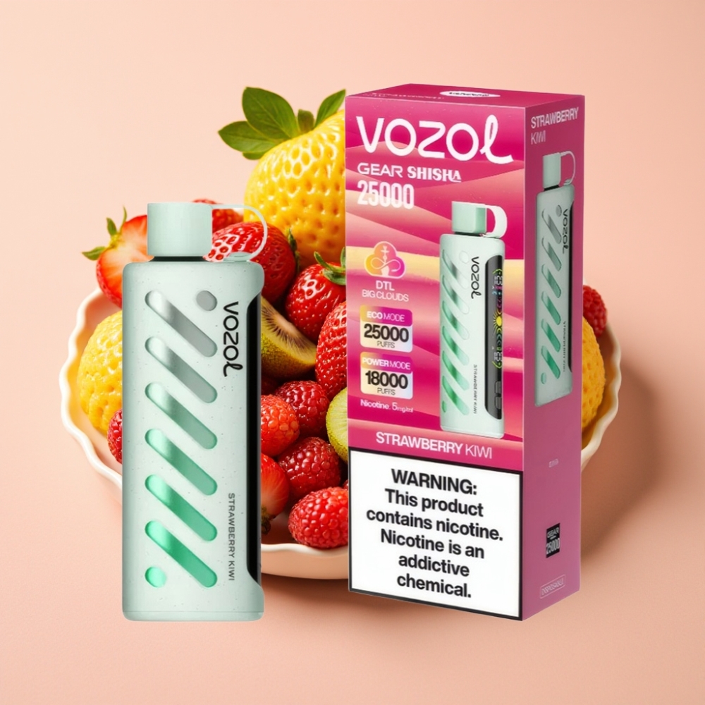 VOZOL Gear Shisha 25000 Puffs S.i.L.C Tech Dual Mesh Erdbeer Kiwi