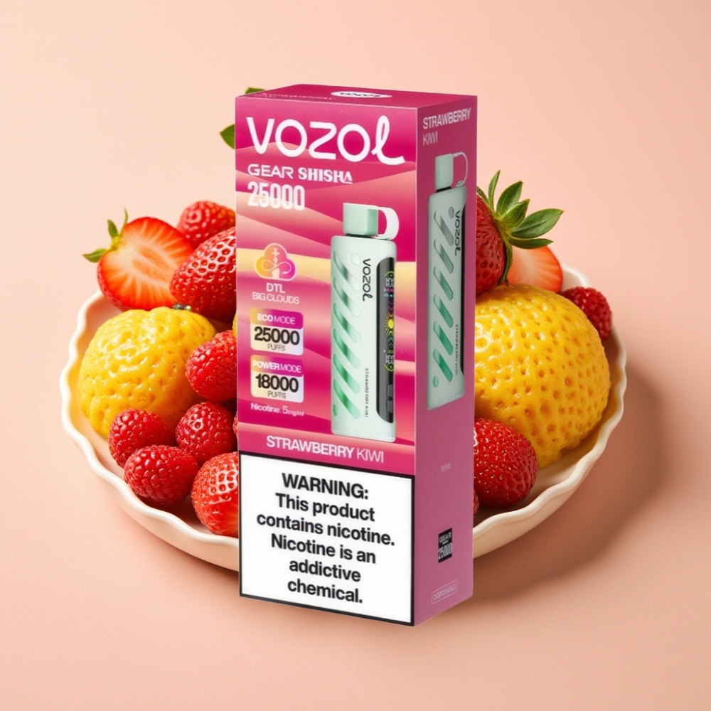 VOZOL Gear Shisha 25000 Puffs S.i.L.C Tech Dual Mesh Erdbeer Kiwi