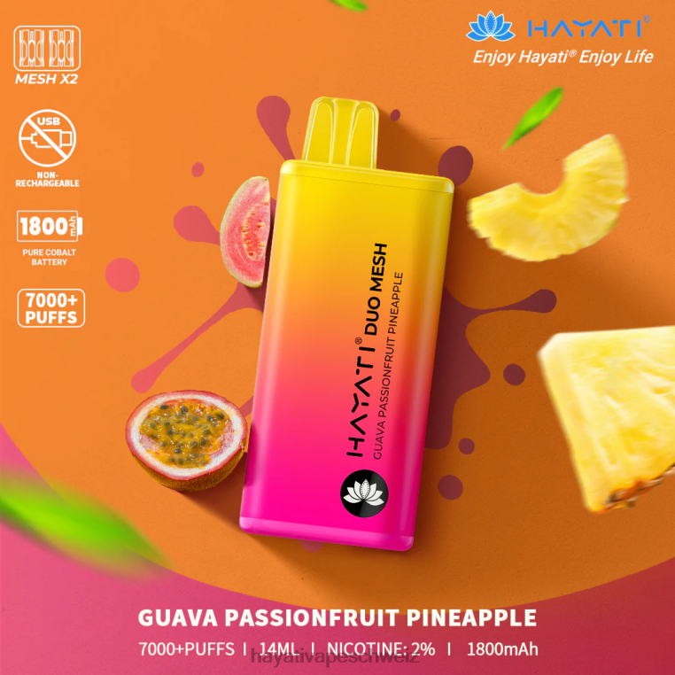 Hayati Amazon Schweiz | Hayati Duo Mesh Einweg Guave, Passionsfrucht, Ananas X880P170