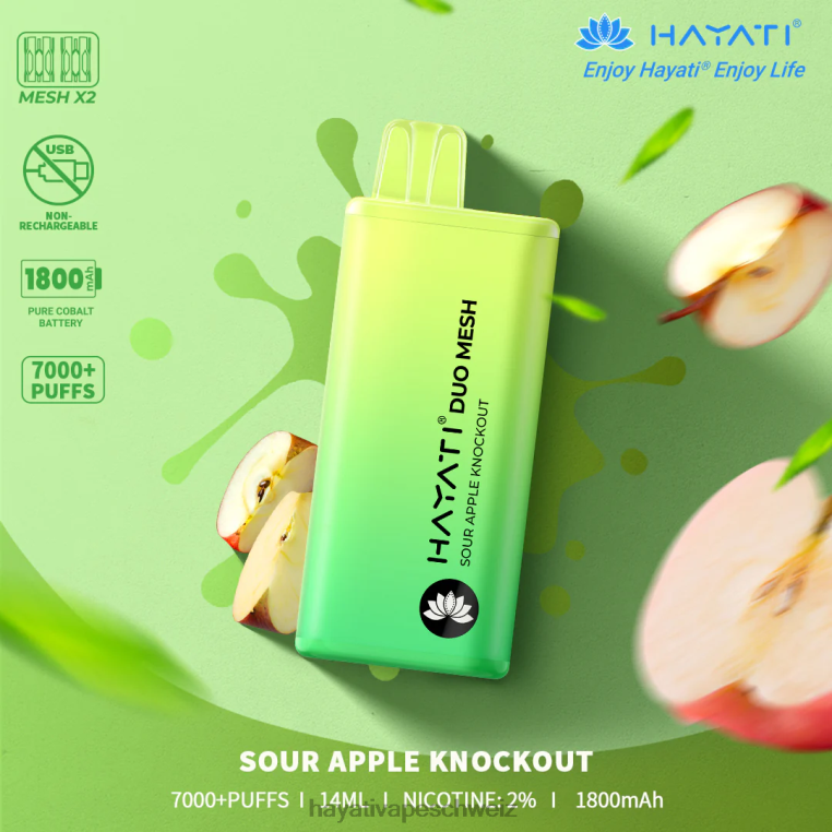 Hayati Amazon Schweiz | Hayati Duo Mesh Einweg saurer Apfel-Knockout X880P180