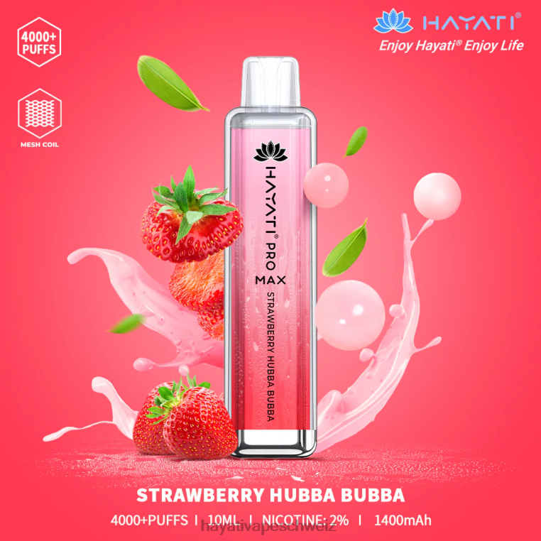 Hayati Amazon Schweiz | Hayati Pro Max Einweg Erdbeer-Hubba-Bubba X880P140