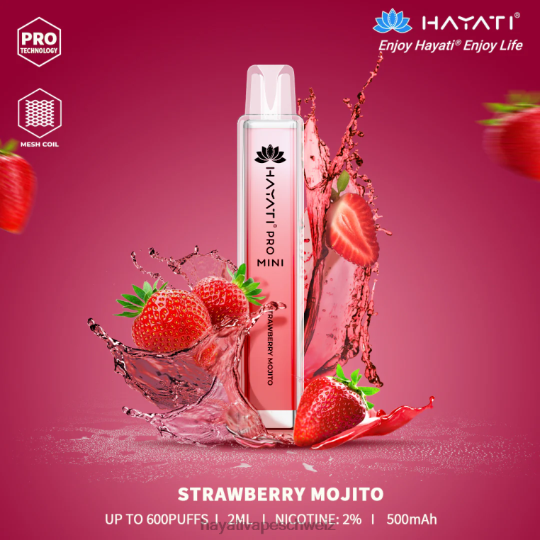Hayati Schweiz | Hayati Pro Mini Einweg Erdbeer-Mojito X880P21