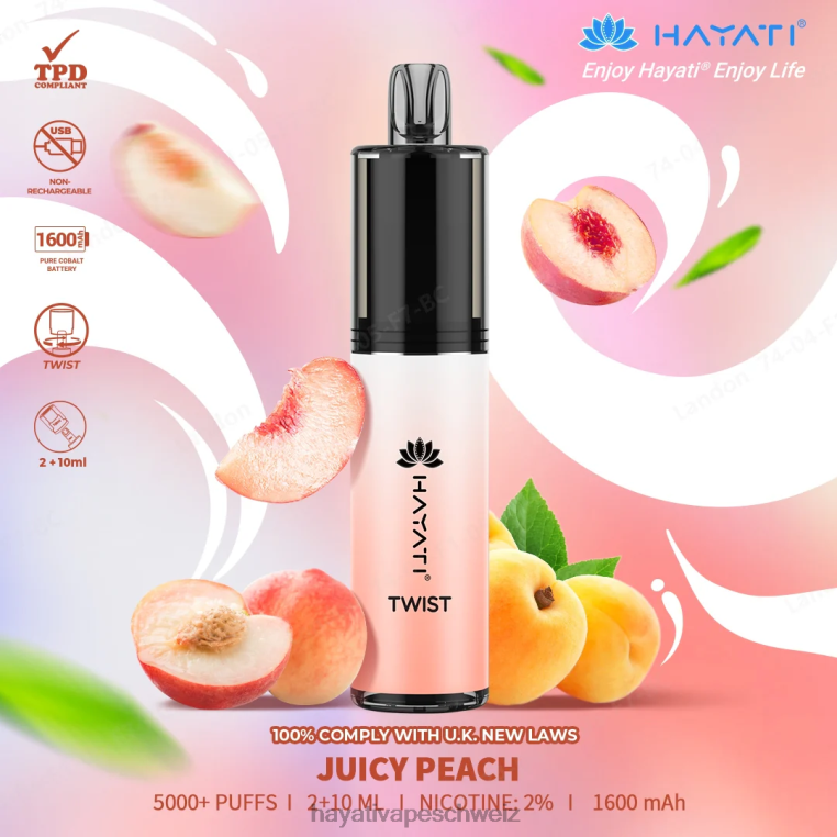 Hayati Geneva | Hayati Twist Einweg saftiger Pfirsich X880P72