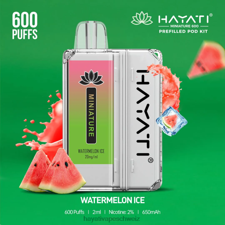 Hayati Amazon Schweiz | Hayati Miniature 600 Pod-Kits Wassermeloneneis X880P50